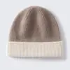 Gorro de Cachemira 100% Cachemira Pura Otoño e Invierno Infantil Unisex Bebé Versátil Bloque de Color Tejido Cálido Protección para Orejas