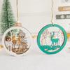 Decoração de Natal de madeira pendurada laço placa de porta decoração pendurada layout de cena guirlanda de árvore de Natal enfeites pendurados