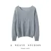 26 modelos nuevos de suéteres 100% cachemira para mujer, cuello en V grande, jersey de punto trenzado, corte holgado, de doble hebra, engrosado, tejido de punto de manga larga
