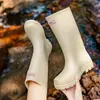 Botas de Lluvia Impermeables de Moda para Mujer, Botas de Lluvia Altas para Adultos con Hebilla, Zapatos Largos de Agua para Exteriores, Botas Martin, Botas de Nieve, Botas de Lluvia