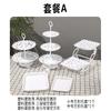 Arranjo de Aniversário Atacado Decorações de Mesa de Sobremesa Prateleira de Exibição de Casamento Mesa de Frutas Europeia Bandeja de Bolo de Plástico Pontos