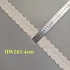 Encaje bordado de algodón de venta caliente de 4 cm, encaje calado, ribete de falda perforado de seda de leche bordada, tela accesoria para prendas