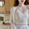 Cardigã de Proteção Solar, Estilo Fino para Mulheres, Combinado com um Vestido Slip, Xale de Verão, Pequena Capa Estilo Francês, Jaqueta de Seda Gelo