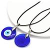 Colar com Pingente Olho Grego da Bênção Cordão de Cera Extensível Redondo em Formato de Gota Colar Turco Olho Azul