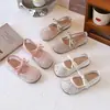Zapatos de Princesa de Encaje Transpirables de Verano para Niños, Suela Suave, Ligeros, Planos Versátiles de Punta Baja con Lazo para Niña Pequeña