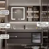 Nuevo Modelo Gabinete de Baño con Lavabo Extra Grande Integrado, Tocador de Baño, Lavabo, Juego de Gabinete con Lavabo de Placa de Roca para Baño