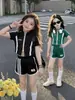 Traje Deportivo Casual de Manga Corta y Shorts Finos de Verano para Niñas Mayores y Niñas Pequeñas, Ropa de Verano para Niños Moderna y Elegante