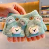 Luvas de Meio Dedo para Bebê Outono e Inverno Bebê Quente Dobráveis Tricô com Dedos de Fora Menina Dedo Desenho Animado 2024 Novo