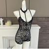Ropa de Lencería Sexy para Mujer, Pijama Sexy de Talla Grande, Mono Ajustado de Encaje Puro, Tentación, Coqueteo, Pasión, Pechos Pequeños