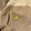 Colar Novo Estilo Cadeado da Paz, Corrente de Clavícula de Luxo Leve, Flor de Lótus, Estilo Chinês Festivo, Colar Versátil Banhado a Ouro Atacado