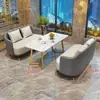 Juego de sofá de un asiento y mesa de centro para recepción de hotel, sala de reuniones de clientes, oficina de ventas, salón de belleza, centro comercial, mueble de sala de exposición, gama alta