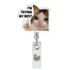 Insignia de Gato con Emoticono Insignia de Identificación de Animal Retráctil Carrete Acrílico Insignia de Perro Retráctil Nuevo Estilo Médico
