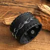 Pulsera de Cuero Retro Europea y Americana para Hombre Comercio Exterior Personalizada Punk Trenzada Multicapa Ajustable de Cuero