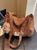 Bolsa de Dumpling de Veludo de Grande Capacidade Outono e Inverno Estilo Coreano Simples Casual Versátil Bolsa de Ombro Bolsa Transversal para Estudantes para Meninas