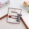 Grampo de Cabelo com Laço Estampado Estilo Preppy Coreano para Meninas, Grampo Lateral da Moda Versátil de Alta Qualidade para Mulheres