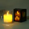 Vela Digital LED de Vidrio Simulado Luz de Llama Oscilante Romántica para el Hogar, Fiesta de Navidad, Accesorios de Ambiente, Adornos