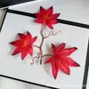 Folhas Simuladas com Cores Ricas, Novas Folhas de Bordo para Fotografia, Adereços de Decoração para Casamentos ao Ar Livre, Artesanato Atacado de Folhas Artificiais