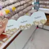 Pendientes de Corazón de Circonita Elegantes y de Moda Estilo Coreano, Pendientes de Tres Piezas de Aguja de Plata Versátiles de Nicho Celebridad de Internet con Sentido del Diseño