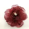 Accesorios de Flores de Hilo de Seda de 45/90 mm, Hilo de Malla con Bordes Quemados, Accesorios Florales, Flores de Tela, Componentes de Accesorios para el Cabello Hechos a Mano para DIY