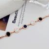 Pulsera de Acero de Titanio Oro Rosa Estilo Coreano Sencilla Personalidad Moda Romano Blanco y Negro Nácar Pulsera Celebridad de Internet Pulsera Combinable