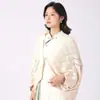 2026 Nuevo Chal de Punto Hueco para Primavera y Otoño para Mujer, Elegante Abrigo Exterior Tipo Qipao para Combinar con Falda, Cárdigan Suéter Abrigo Color Beige