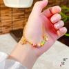 Loja de ouro com ouro de areia incrustado com concha de laço de diamante pulseira de contas de transferência de dopamina feminina doce namorada