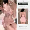 Lingerie Sexy Desejo Puro Pijama Fofo de Cereja Conjunto para Seios Pequenos Com Aro Push-Up Uniforme Sexy Qqny