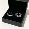 Anillo Abierto de Letras Cruzadas Nuevo Diseño de Nicho Femenino Estilo Frío Sentido de Alta Gama Moda Tendencia de Personalidad Anillo para el Dedo
