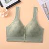 Ropa interior para mujeres de mediana edad y mayores botones espalda hermosa pecho envuelto copa fija almohadilla para sujetador sujetador realza transpirable sujetador de ropa interior para madre