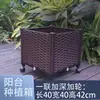 Caixa de cultivo de plantas para varanda externa personalizada, caixa retangular de plástico para cultivo de vegetais domésticos, pode ser montada, com rodas
