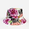 Chapéu Balde Estampado com Flores para Homens e Mulheres Uso Dupla Face Chapéu Bacia Chapéu de Sol de Dois Lados Chapéu com Estampa Floral Chapéu Dobrável