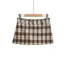 Falda Retro de Cuadros Línea A para Mujer en Otoño e Invierno Nuevo Sexy Estilo Sexy Cintura Baja Aspecto Adelgazante Anti-Exposición Ceñida a la Cadera Falda Corta