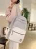 Nueva Mochila Casual de Doble Hombro para Secundaria y Preparatoria Estampado de Puntos Bloque de Color Mochila Doble Múltiples Bolsillos Mochila de Gran Capacidad