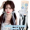 Conjunto de 6 Presilhas de Cabelo Estrela com Laço Fitas de Fada Trançadas Headwear Acessórios de Cabelo de Suporte para Show Festival de Música