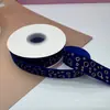 Cinta de Terciopelo de 2.5 cm Estampado en Caliente Cinta Navideña Popular Cinta Flocada Cinta para Decoración de Cajas de Regalo Lazo Hecho a Mano DIY