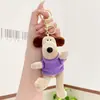 Llaveros de felpa de dibujos animados de moda, muñecos peludos lindos y peculiares, colgantes para mochila de pareja, venta al por mayor de accesorios