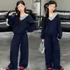 Conjunto de sudadera de dos piezas para niñas estilo coreano, nueva moda de otoño 2026, atuendo de dos piezas elegante y dulce para niños mayores