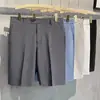 Shorts de terno finos de verão para homens, calças casuais da moda, calças retas slim-fit de cor sólida para homens de negócios