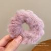 Peluche de piel sintética de conejo banda para el cabello de intestino grueso para mujer niña banda de goma para moño simple que combina con todo cuerda para atar el cabello accesorios para el cabello de coleta otoño e invierno