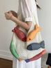 Bolso de Mano Casual Tejido de Hilo de Punto para Mujer Inspirado en Diseño Transfronterizo 2026 Patchwork Bolso Tote Grande para Hombro
