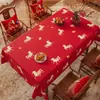 Mantel atmósfera de Año Nuevo, impermeable, a prueba de aceite, sin lavado, modelo Año Nuevo 2026, tapete para mesa de comedor, mantel de mesa de café de lujo ligero de alta gama