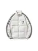 Nueva Chaqueta de Algodón de Invierno Linda con Estampado de Hello Kitty Costuras de Color Contrastante Estilo Coreano Holgada Cálida Cuello Alto Chaqueta de Algodón para Mujer