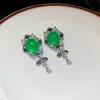 Brincos de Franja Gota d'Água com Laço de Zircônia Agulha de Prata Moda Simples Pendente de Luxo Leve Brincos de Nicho de Alta Qualidade