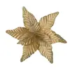 Lentejuelas Navideñas Polvo Dorado Tela de Terciopelo Flor Navideña de Simulación Hecha a Mano Adornos para Árbol de Navidad Brillo Decoraciones para Fiesta Navideña