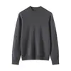 Suéter de punto casual versátil 100% cachemira pura para mujer, color liso simple, cuello medio alto, suéter de punto de cachemira de manga larga