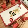 2025 Novo Jogo Americano Nova Toalha de Mesa de Ano Novo Impermeável à Prova de Óleo Resistente ao Calor Lavável Jogo Americano para Mesa de Jantar Sala de Estar Tapete Protetor para Mesa de Centro Vermelha
