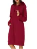 2020 comércio exterior transfronteiriço roupas femininas outono e inverno longo com capuz corda suéter bolso vestido dividido mulheres