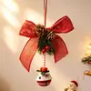 Enfeites de Sino de Natal, Laços de Veludo, Pinhas de Árvore de Natal, Bolas de Natal, Suprimentos para Decoração de Cena, Pequenos Enfeites Penduráveis