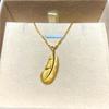 Colgante de Pluma de Oro Arena Vietnamita Collar de Pluma de Cupido Amor para Mujer Cadena Clavícula Cobre Chapado en Oro