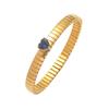 Traje de Zircón Amor Esmeralda Europeo y Americano Transfronterizo para Mujer Traje de Pulsera de Anillo en Forma de Corazón Transfronterizo Cadena para Clavícula